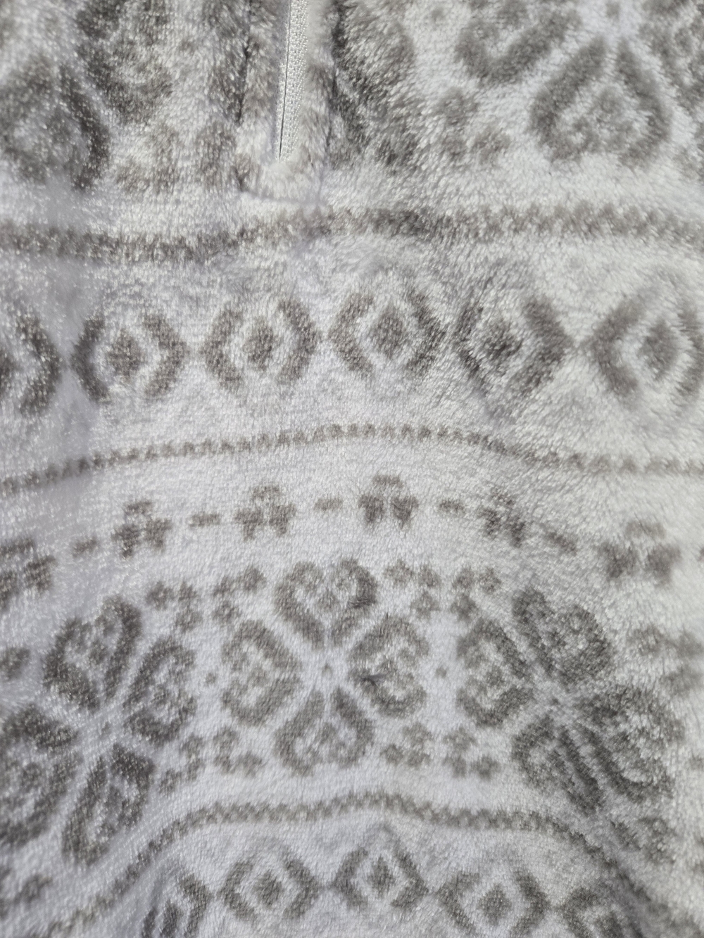 Eddie Bauer Cream and Light Gray Fair Isle Half-Zip Fleece Pullover Cozy Size Xl - Picture 3 of 7